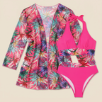 Women's Three-Piece Bikini Set - Pink