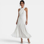 Women's Maxi Wedding Guest Dress for Events - White