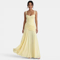 Women's Elegant Wedding Guest Maxi Dress - Yellow