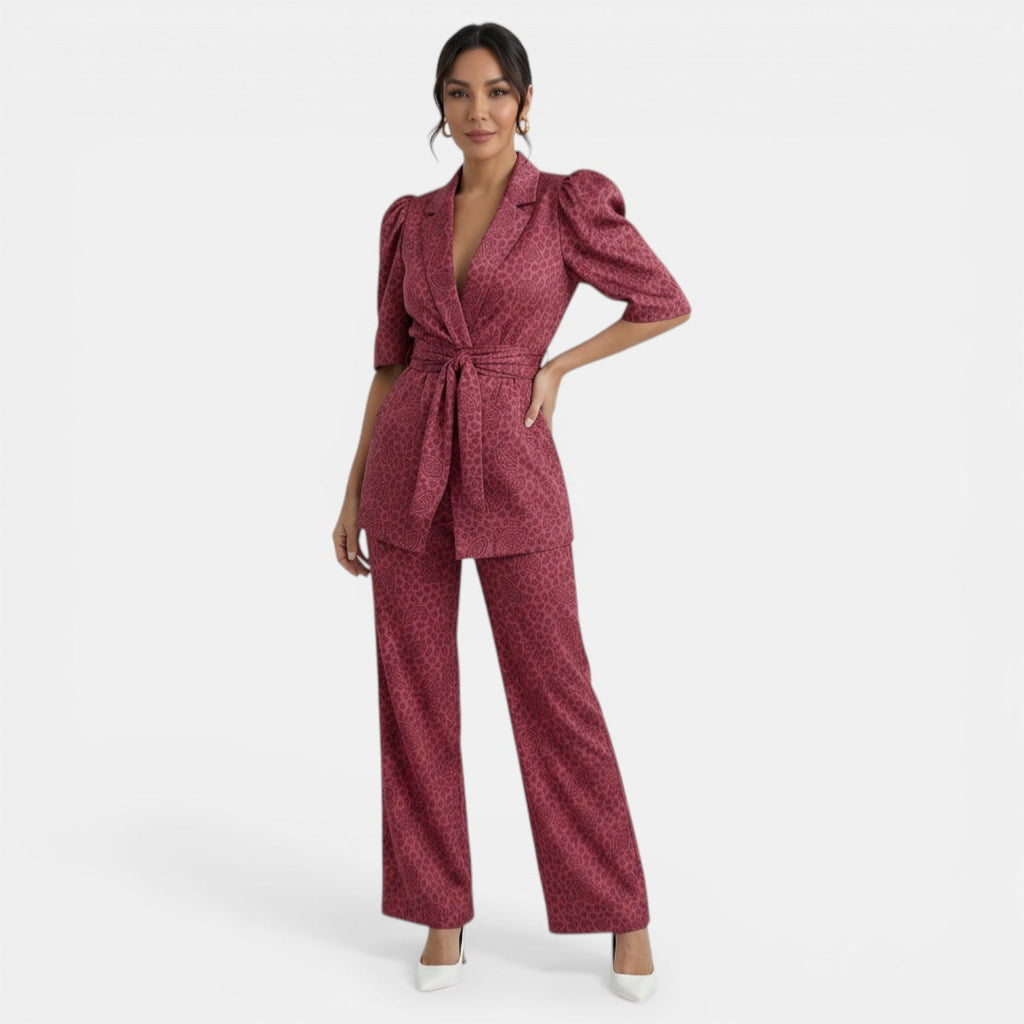 Women's Elegant Two-Piece Set for Events - Red