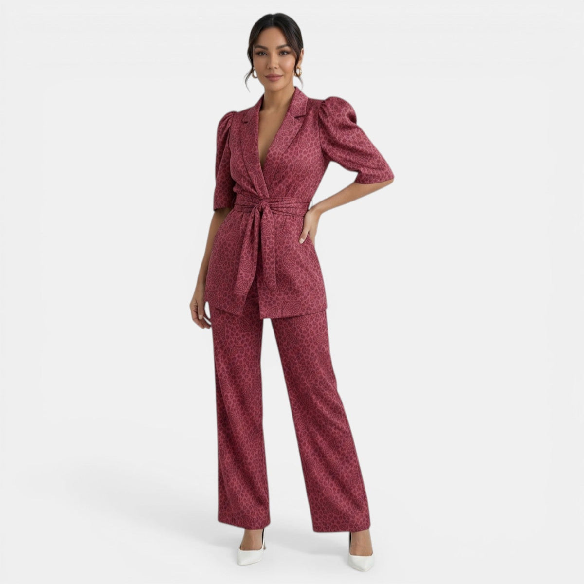 Women's Elegant Two-Piece Set for Events - Red