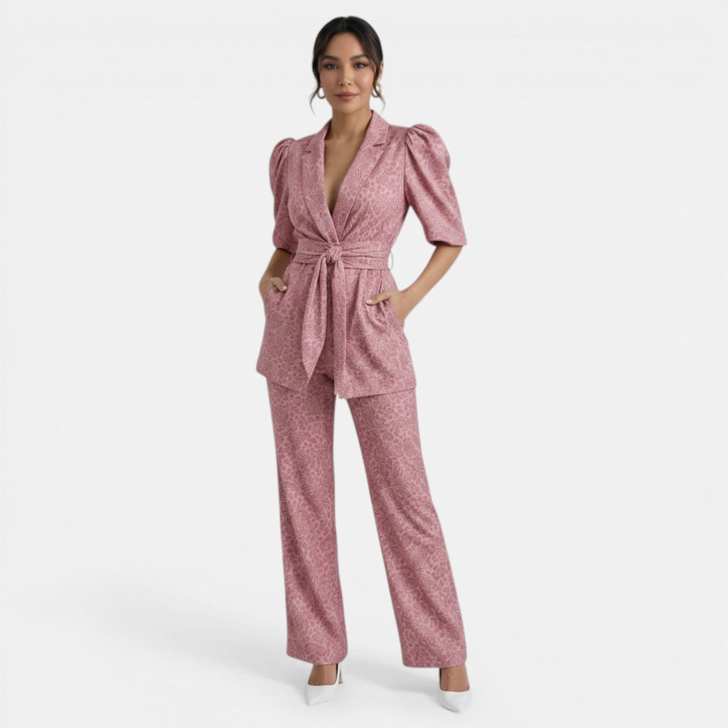 Women's Elegant Two-Piece Set for Events - Pink