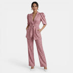 Women's Elegant Two-Piece Set for Events - Pink