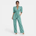 Women's Elegant Two-Piece Set for Events - Green