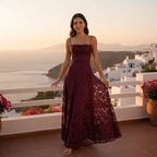 Women's Fitted Backless Tie Dress