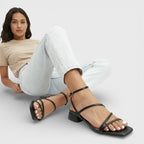 Women's Chunky Heel Criss-Cross Strap Sandals