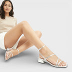 Women's Chunky Heel Criss-Cross Strap Sandals