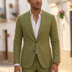 Men's Tailored Fit Linen Wedding Suit