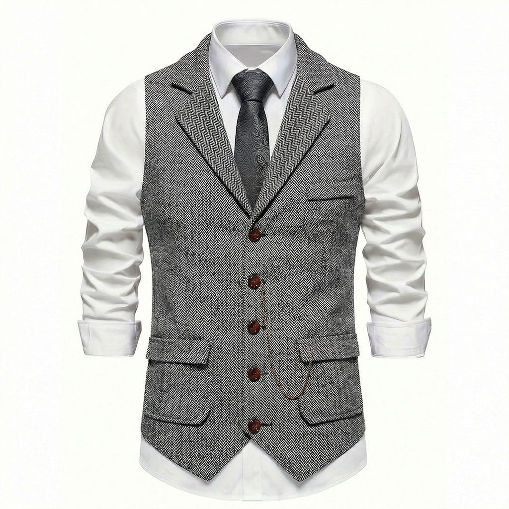 Men's Elegant Ultra-Comfortable Vest - Metallic Gray