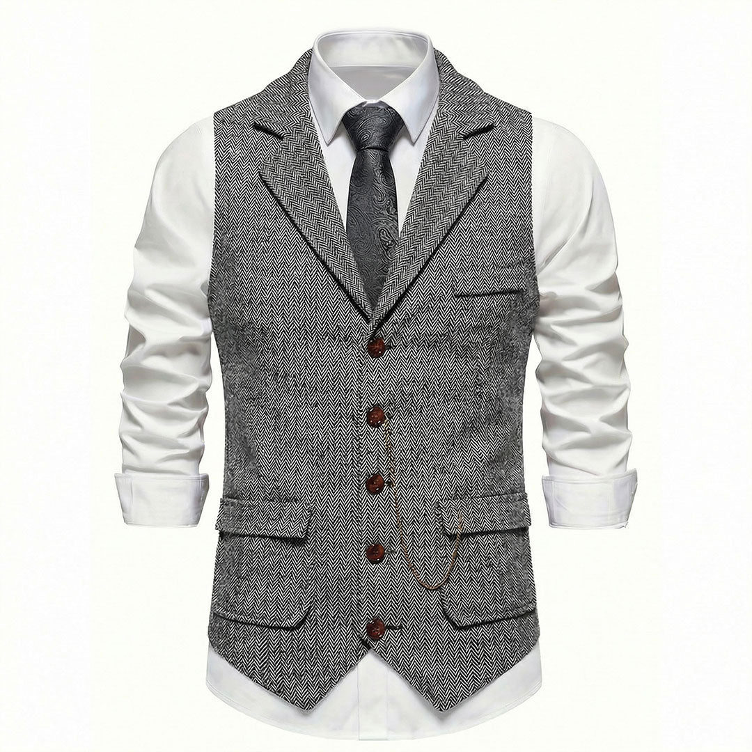 Men's Elegant Ultra-Comfortable Vest - Metallic Gray