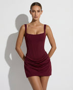 Women's Hourglass Mini Dress - Burgundy