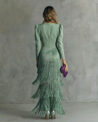 Women's Elegant Fringe Sleeve Dress for Fall
