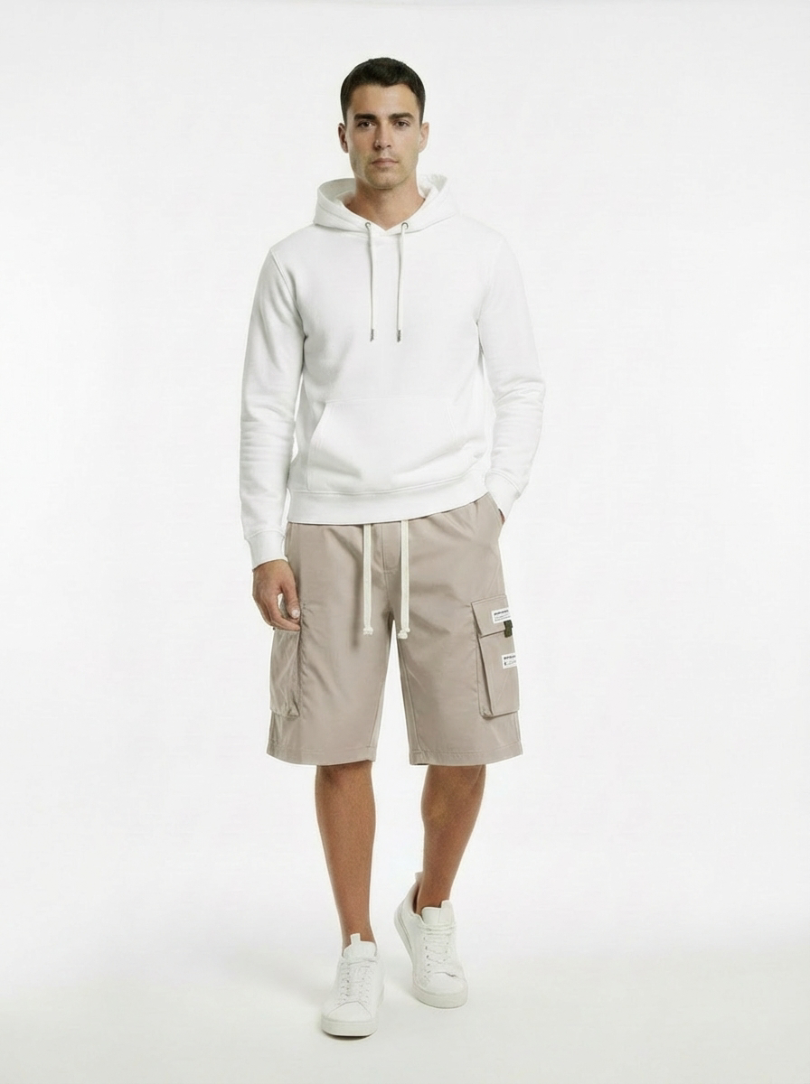 Men's Casual Cargo Capri Pants with Adjustable Drawstring