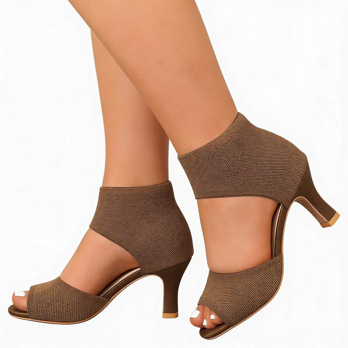 Women's Elegant Orthopedic Heels - Brown