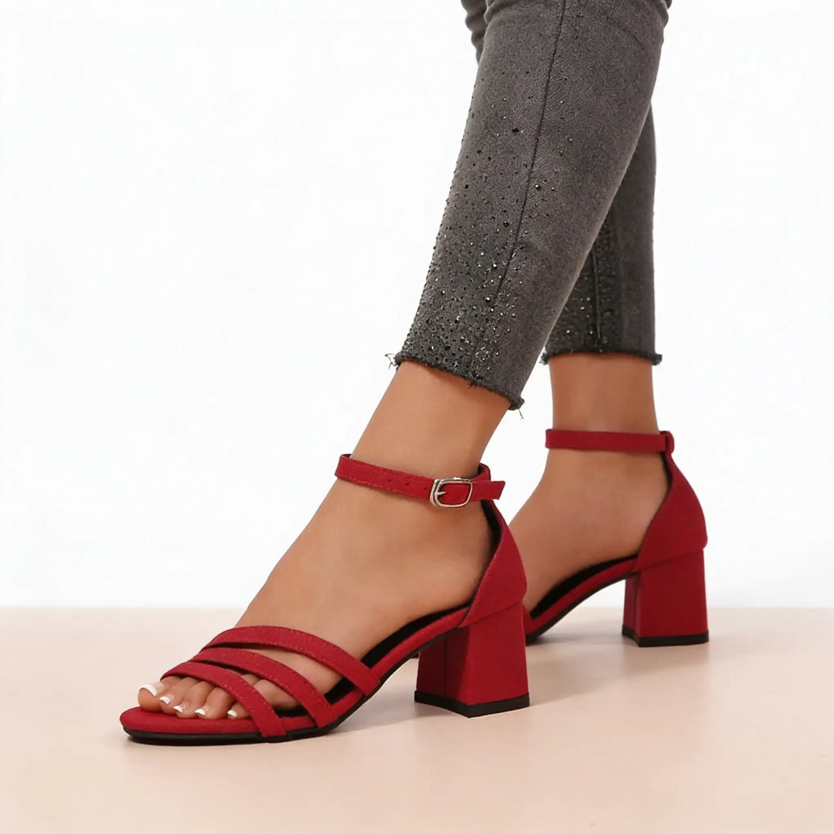 Women's Elegant Comfortable Heels - Red