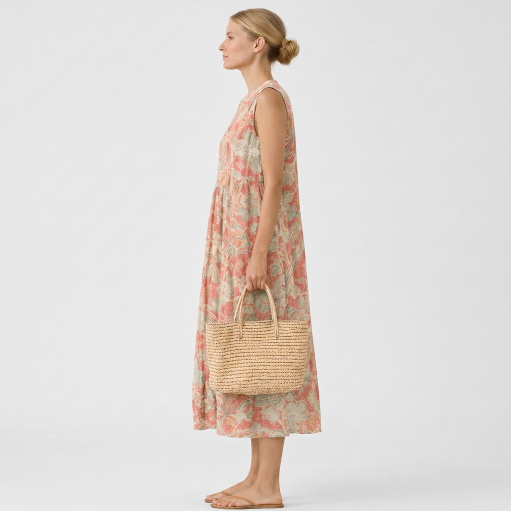 Women's Boho Floral Midi Dress