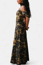 Women's Sleeveless Vintage Print Maxi Dress