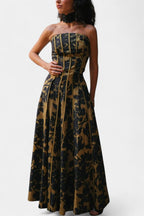 Women's Sleeveless Vintage Print Maxi Dress
