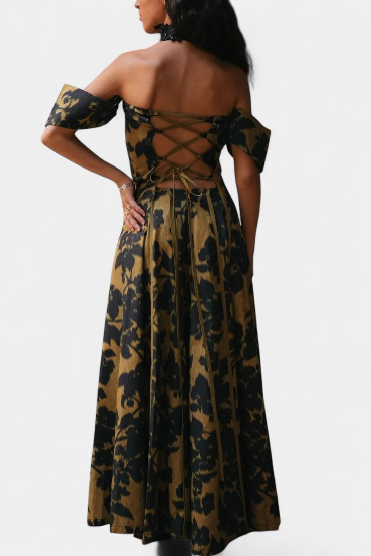 Women's Sleeveless Vintage Print Maxi Dress
