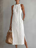 Women's Elegant Midi Dress - White