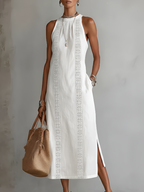 Women's Elegant Midi Dress - White