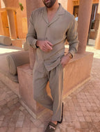 Men's Linen Set Elegant Shirt and Pants