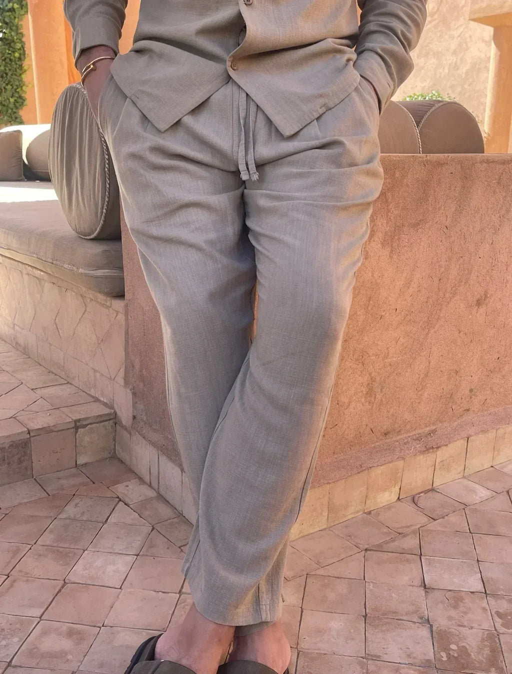Men's Linen Set Elegant Shirt and Pants