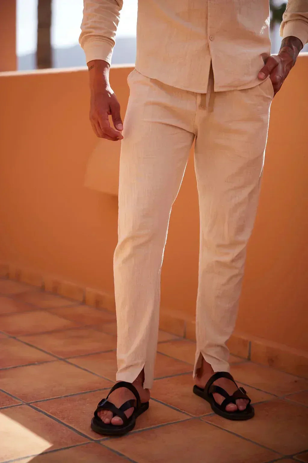 Men's Linen Set Elegant Shirt and Pants