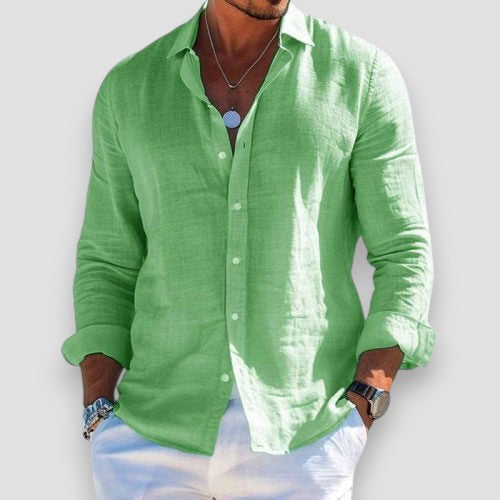 Men's Relaxed Fit Summer Shirt - Pale Green
