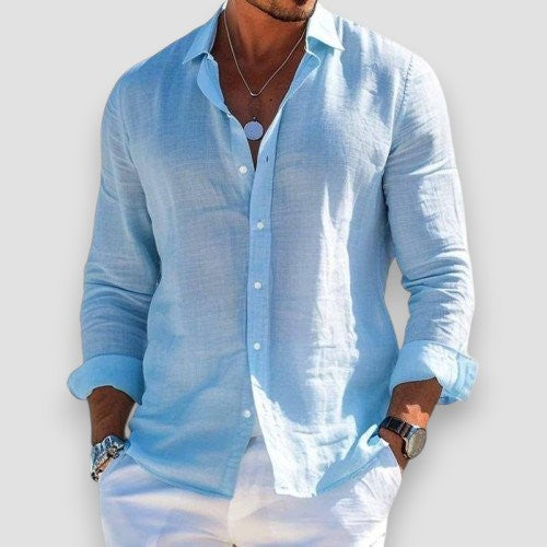 Men's Relaxed Fit Summer Shirt - Blue