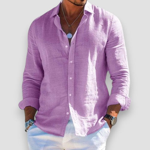 Men's Relaxed Fit Summer Shirt - Lilac