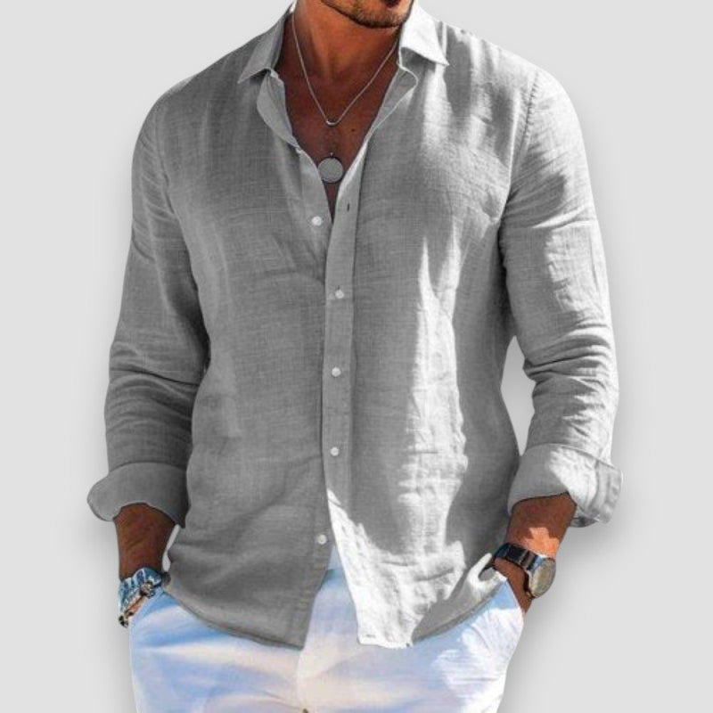 Men's Relaxed Fit Summer Shirt - Gray