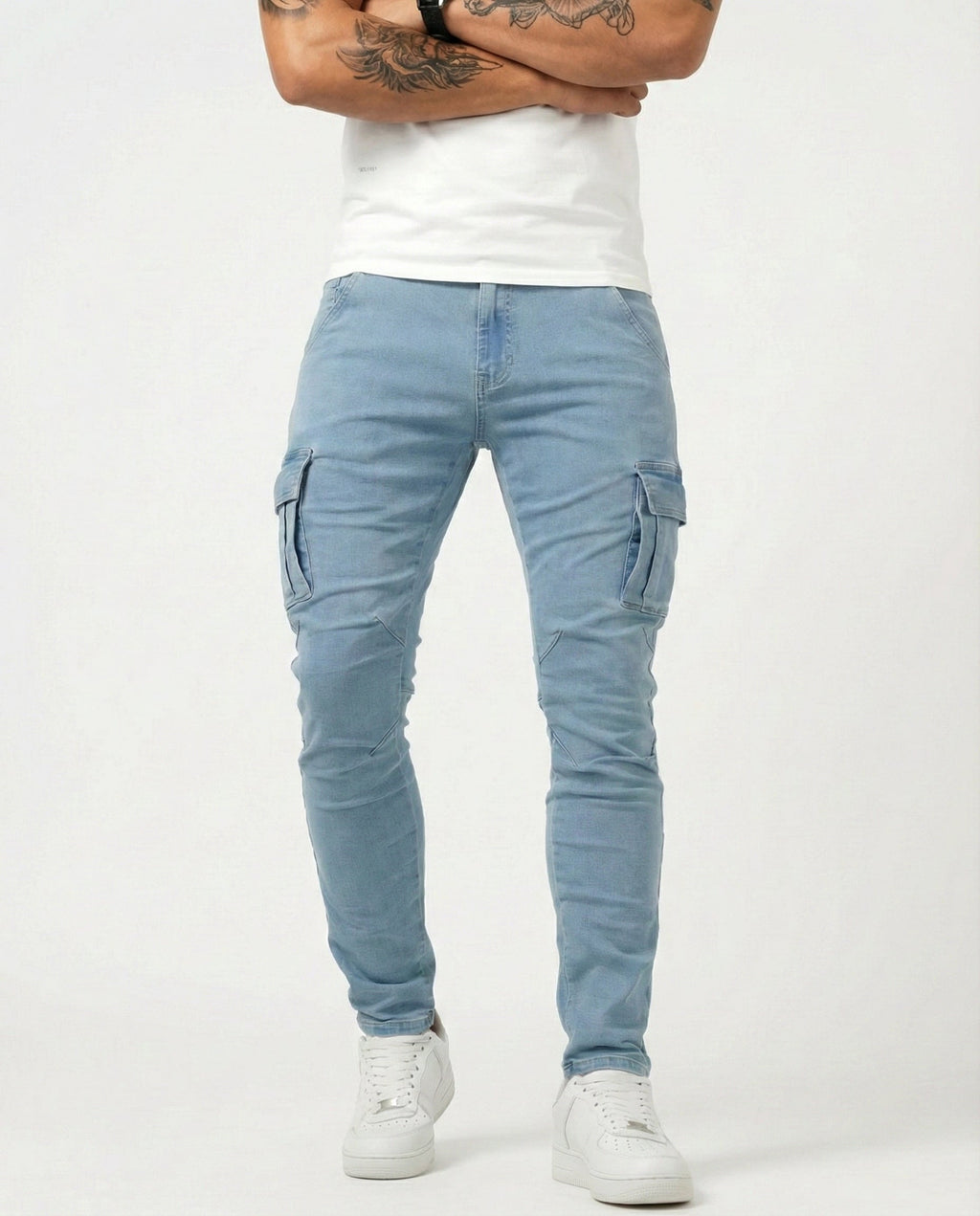 Men's Navy Stretch Cargo Pants