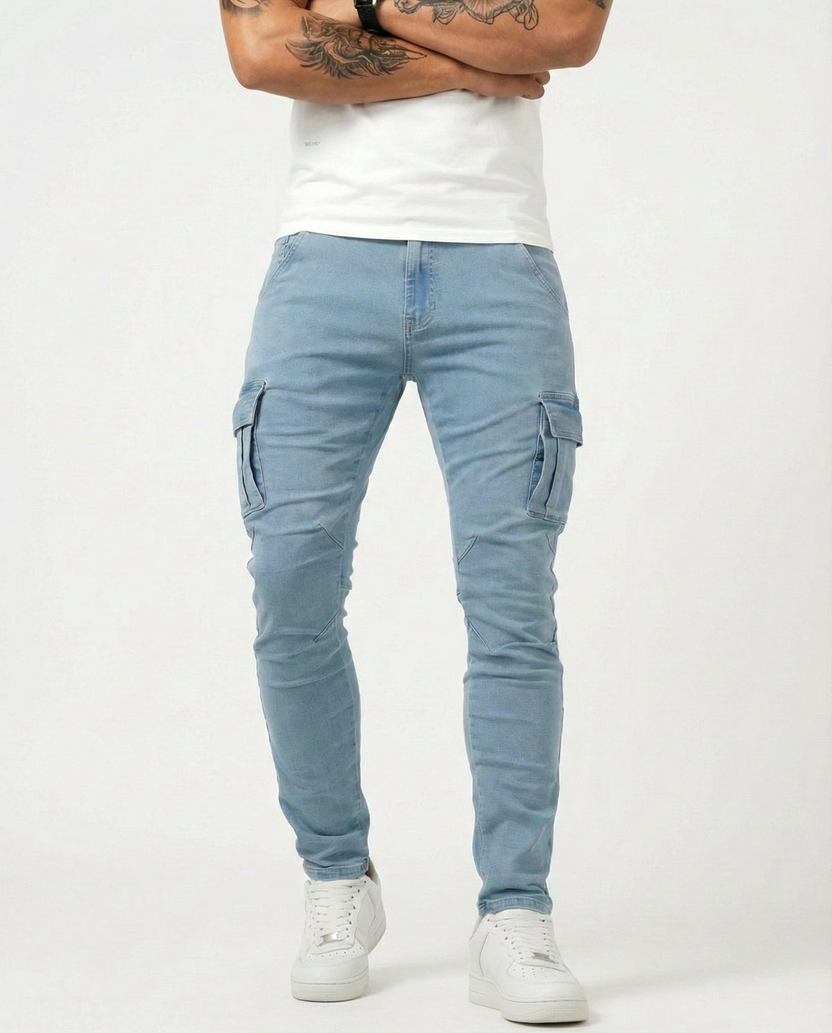 Men's Navy Stretch Cargo Pants