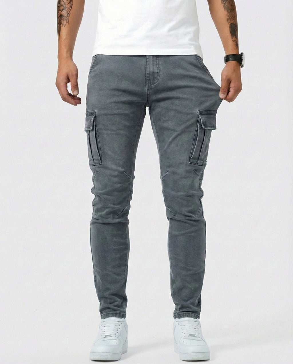 Men's Navy Stretch Cargo Pants