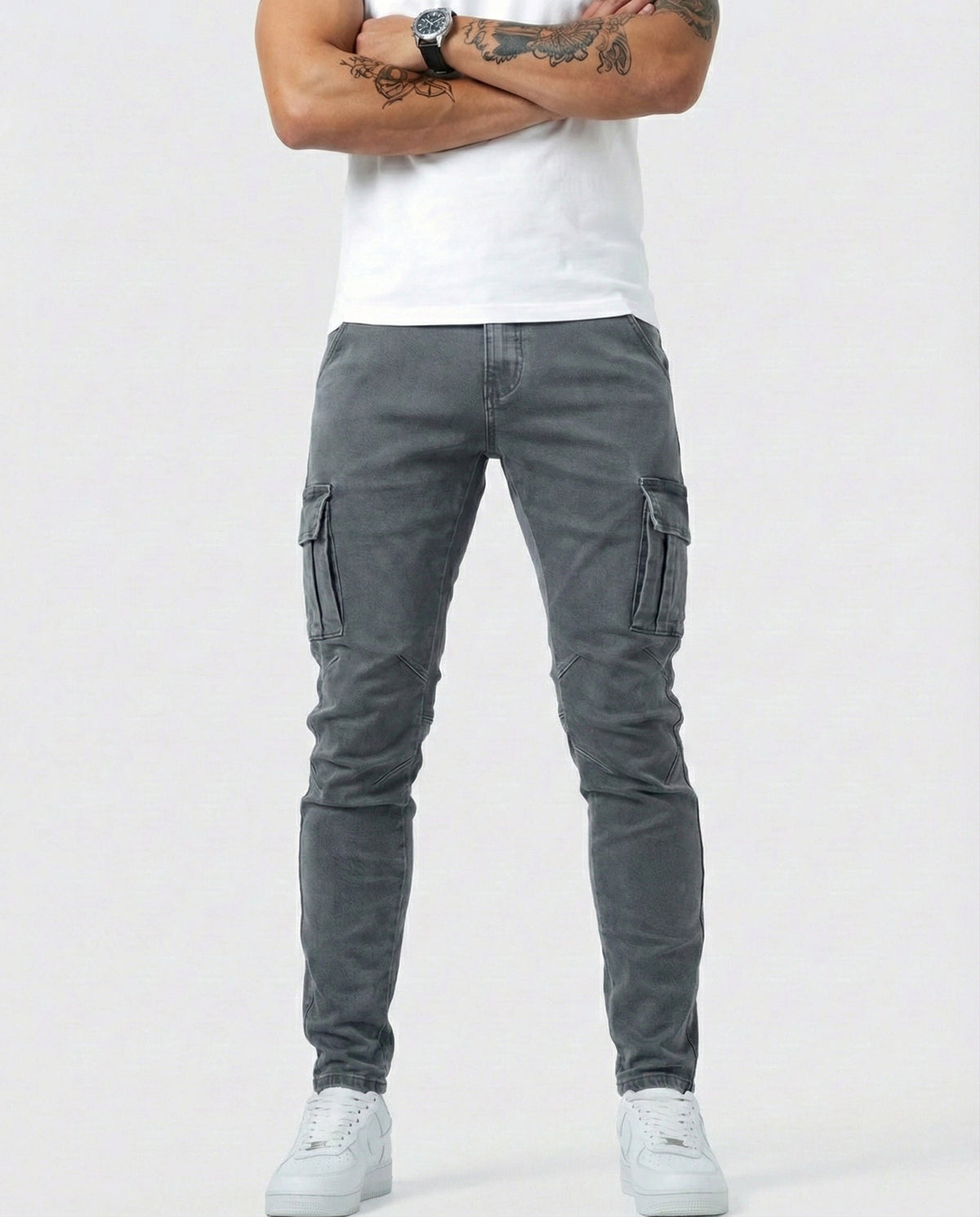 Men's Navy Stretch Cargo Pants