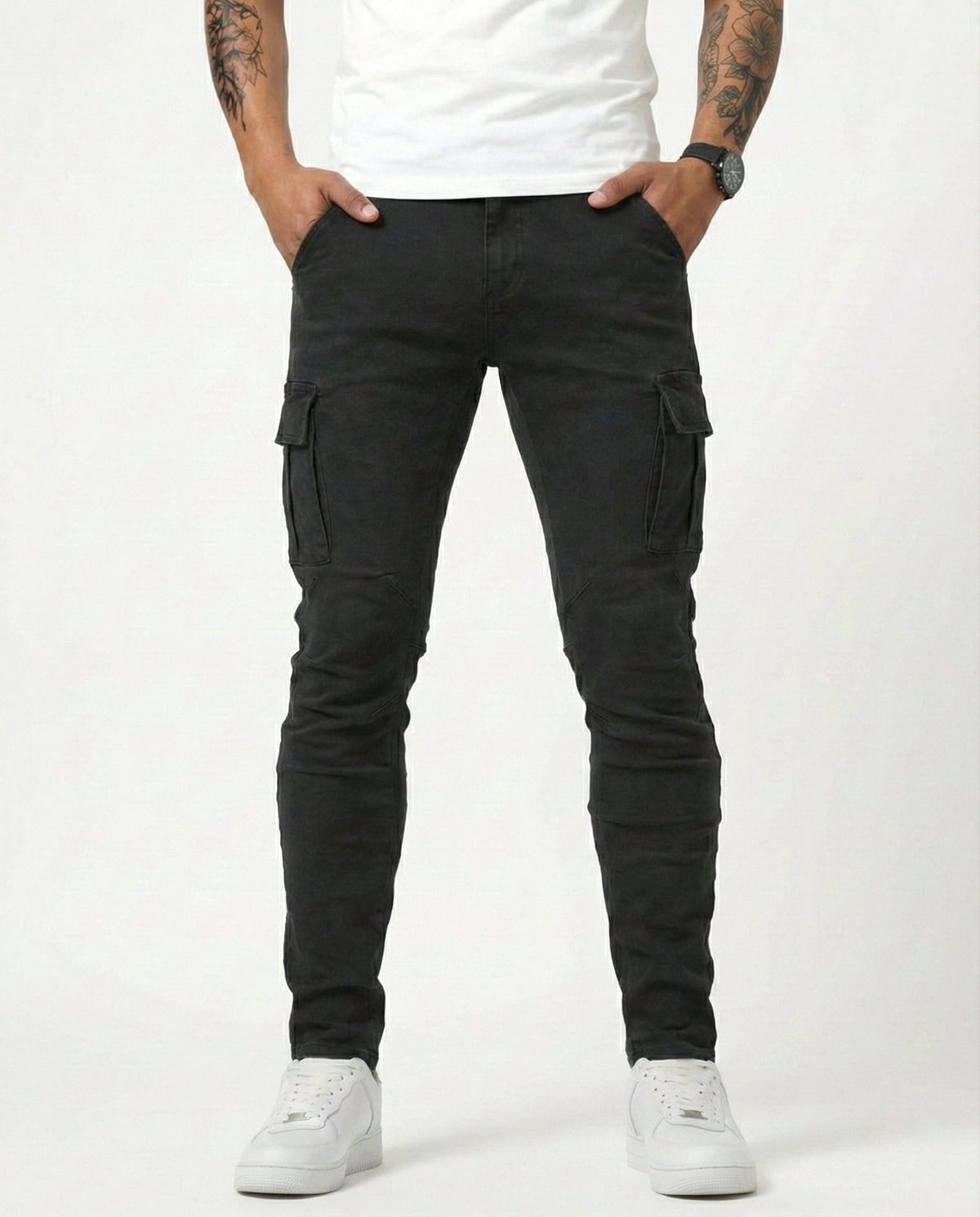 Men's Navy Stretch Cargo Pants
