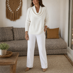 Women's Draped Funnel Neck Sweater