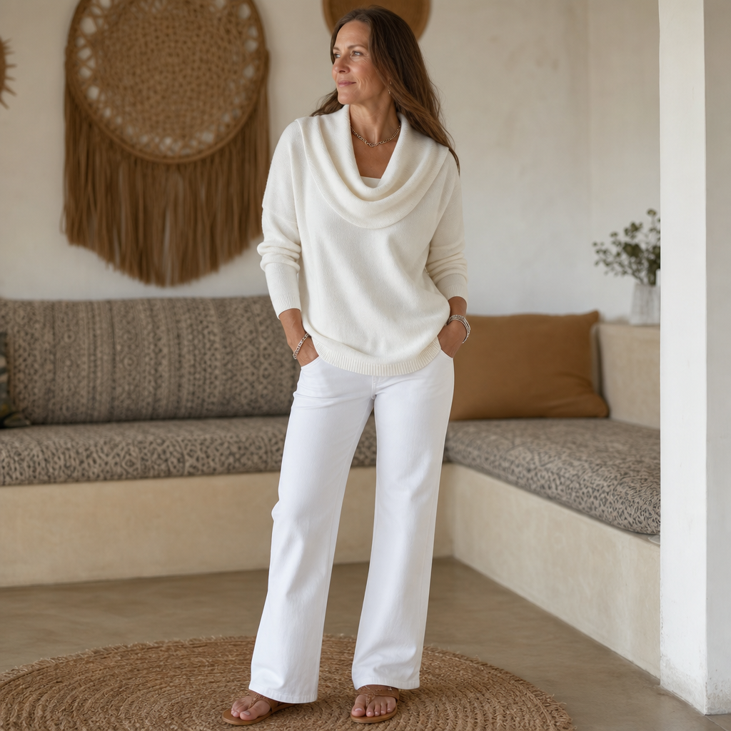 Women's Draped Funnel Neck Sweater