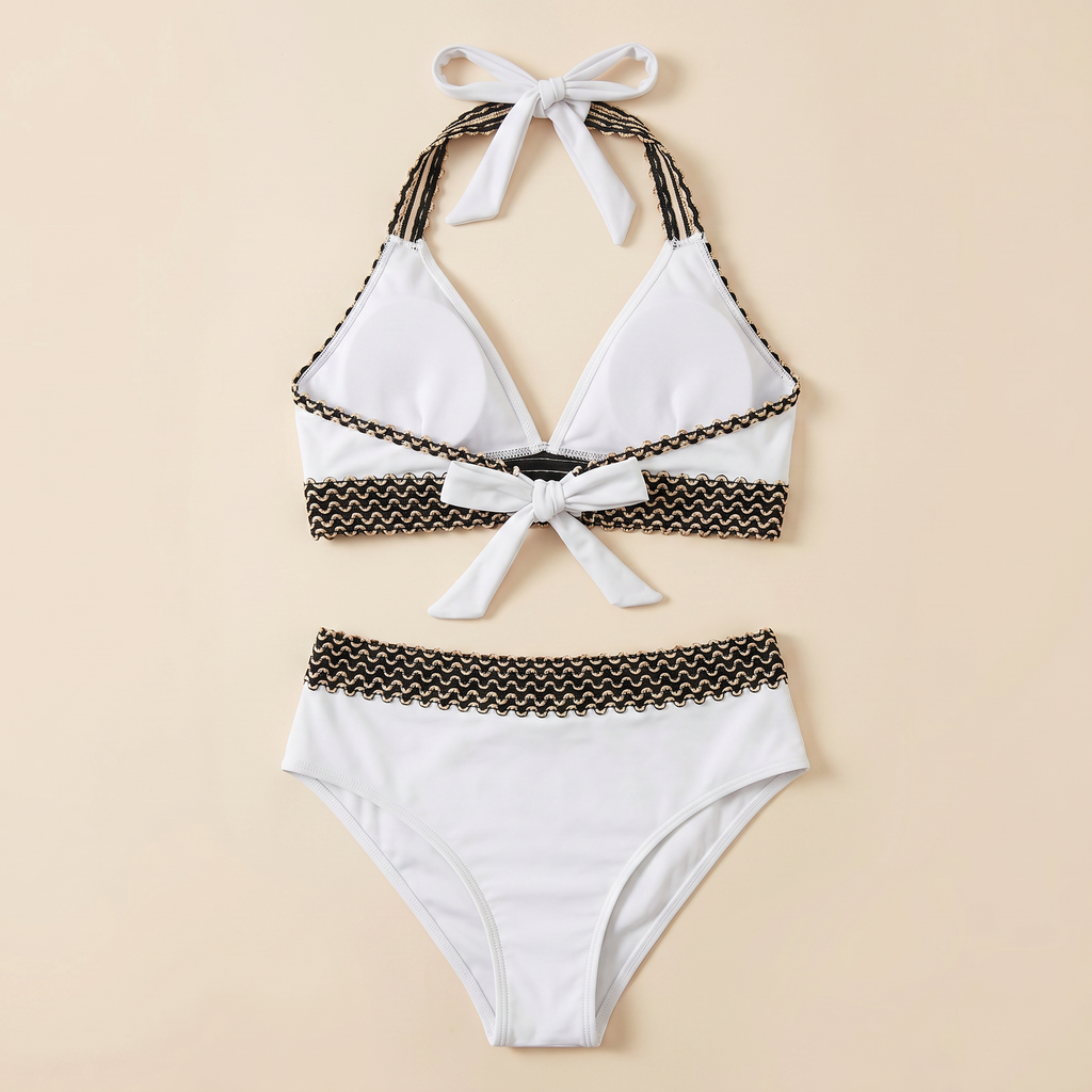 Women's High-Waisted Two-Piece Bikini - White
