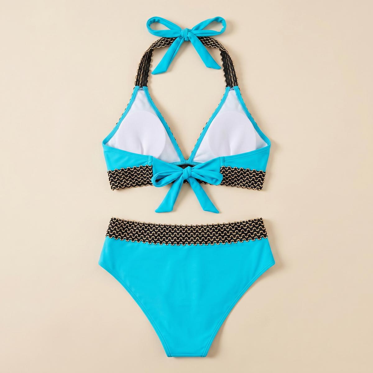 Women's High-Waisted Two-Piece Bikini - Baby Blue