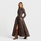 Women's Plaid Long Sleeve Shirt Dress