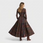 Women's Plaid Long Sleeve Shirt Dress