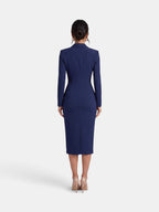 Women's Elegant White Blazer Midi Dress