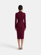 Women's Elegant White Blazer Midi Dress