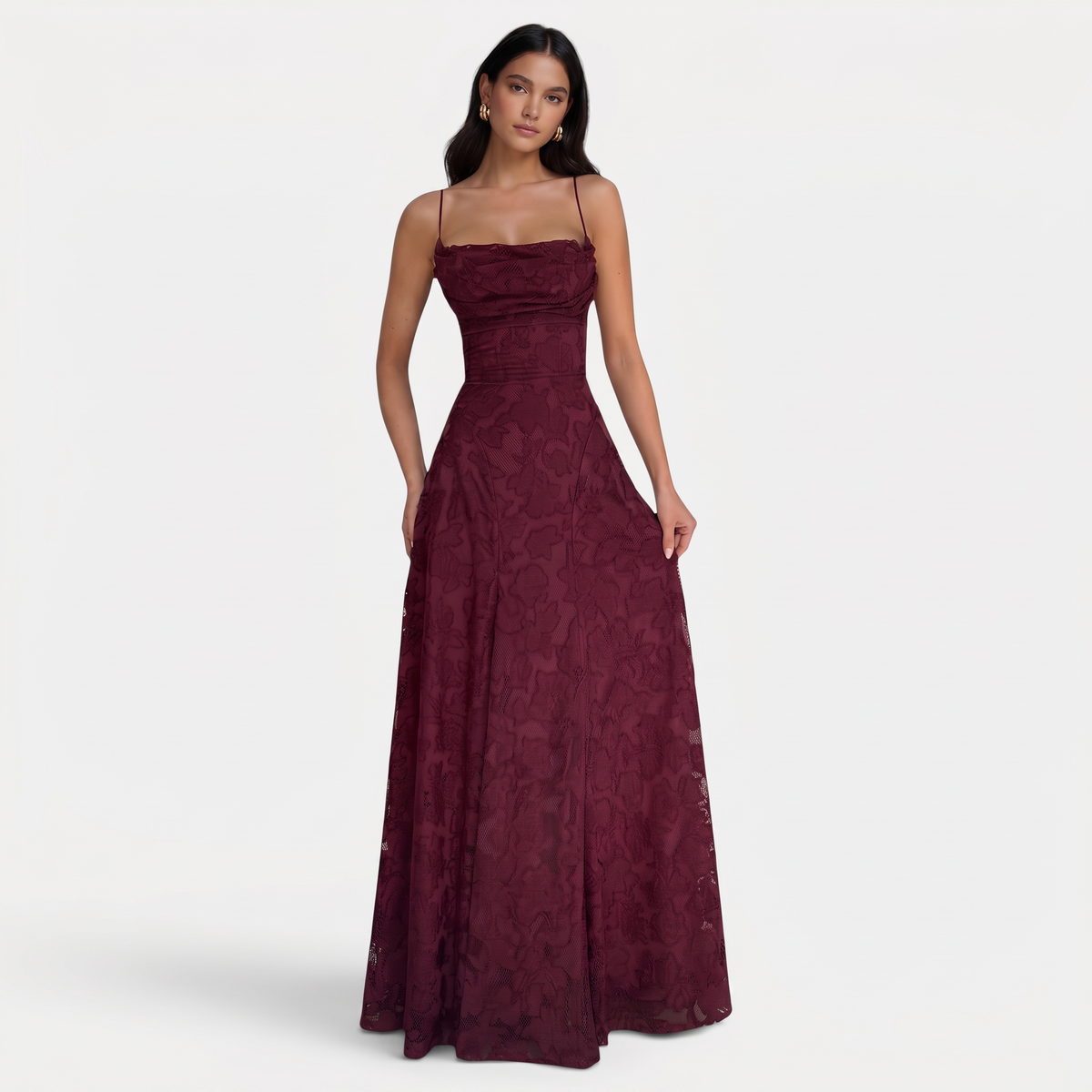 Women's Fitted Backless Tie Dress - Red