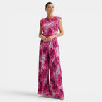 Women's Sleeveless Set with Wide-Leg Pants - Pink