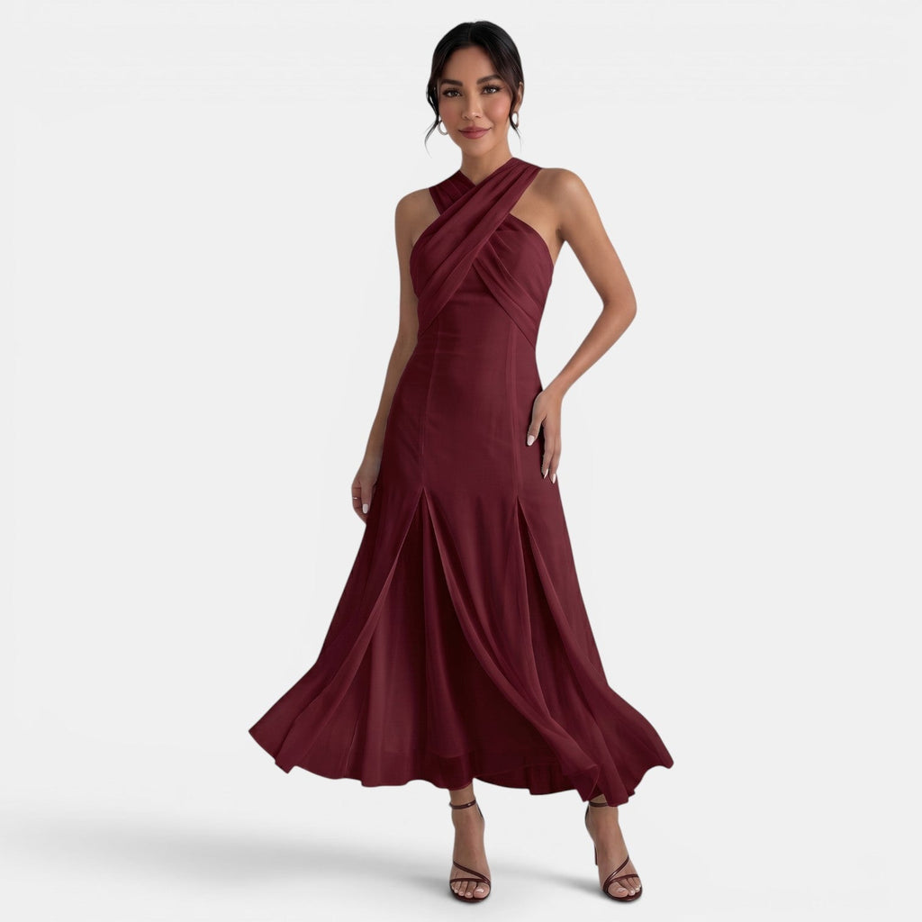 Women's Maxi Wedding Guest Dress for Events - Red