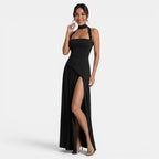 Women's Minimalist Slim Fit Dress - Black