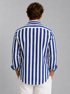 Men's Striped Long Sleeve Linen Shirt